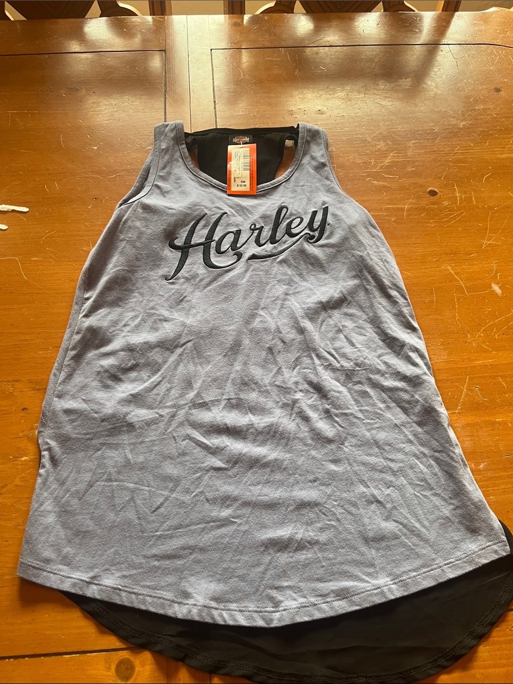 Harley-Davidson Light Blue and Black Casual Women's Skirted Tank
